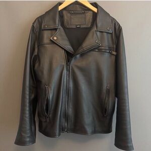 Thursday Boots Men's Black Leather Motorcycle Jacket size Large